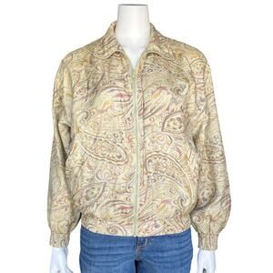 Selene Sport Womens Vintage Paisley Silk Jacket Size Small